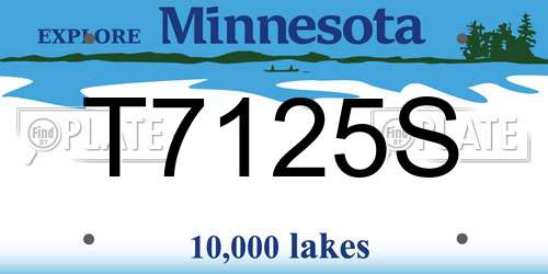 T7125S Minnesota License Plate