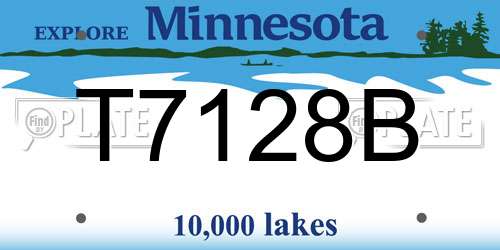 T7128B Minnesota License Plate
