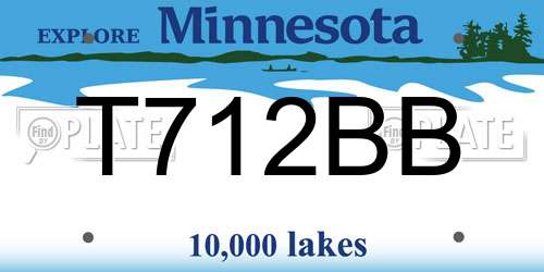 T712BB Minnesota License Plate