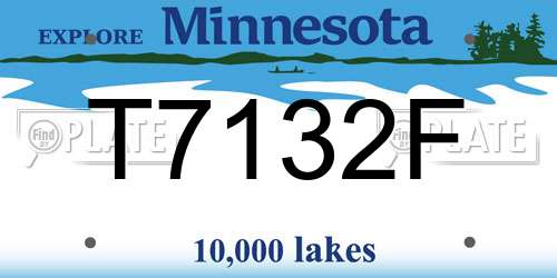 T7132F Minnesota License Plate