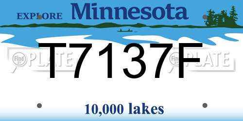 T7137F Minnesota License Plate