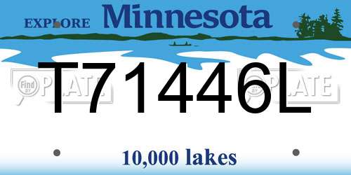 T71446L Minnesota License Plate