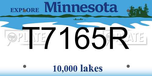 T7165R Minnesota License Plate