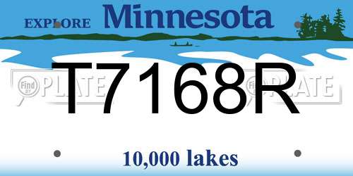 T7168R Minnesota License Plate