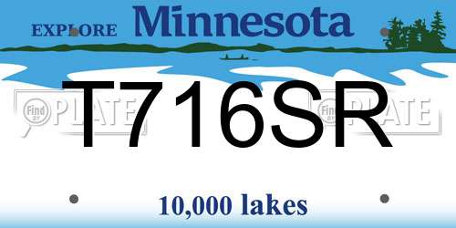 T716SR Minnesota License Plate
