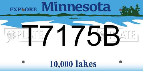 T7175B Minnesota License Plate