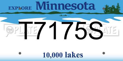 T7175S Minnesota License Plate