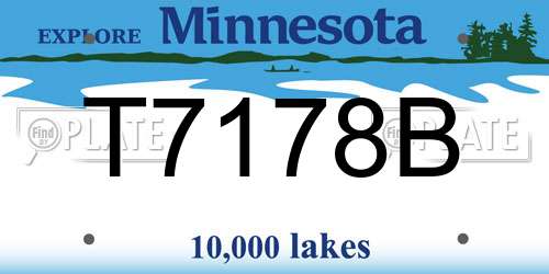T7178B Minnesota License Plate