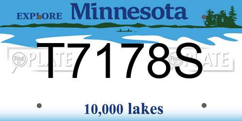 T7178S Minnesota License Plate