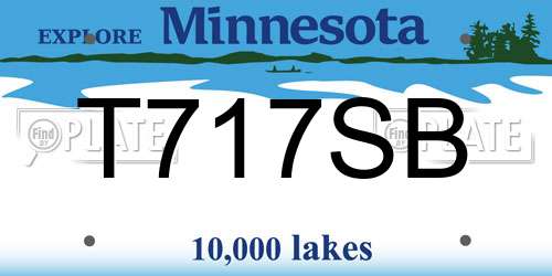 T717SB Minnesota License Plate