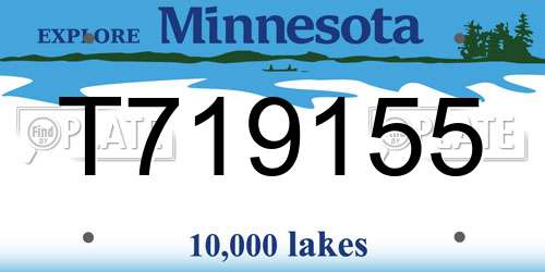 T719155 Minnesota License Plate