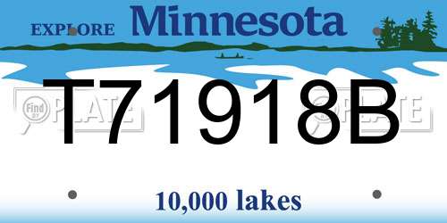 T71918B Minnesota License Plate