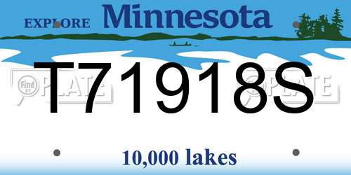 T71918S Minnesota License Plate