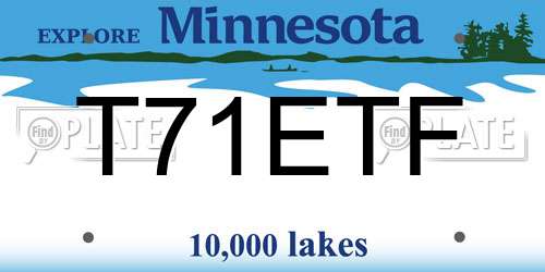 T71ETF Minnesota License Plate
