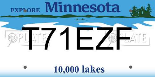T71EZF Minnesota License Plate