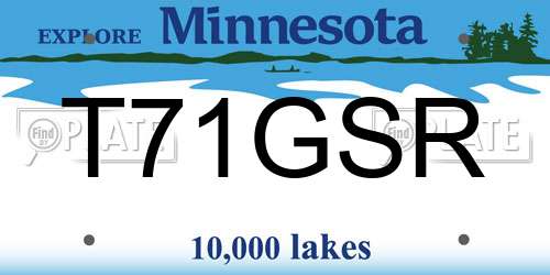T71GSR Minnesota License Plate