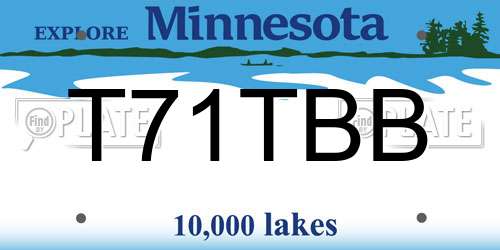 T71TBB Minnesota License Plate