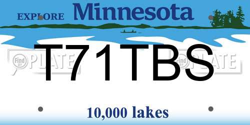 T71TBS Minnesota License Plate
