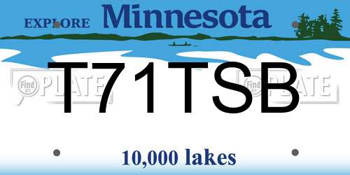 T71TSB Minnesota License Plate