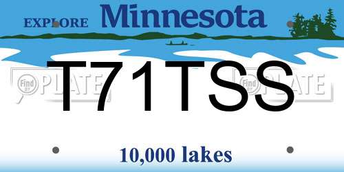 T71TSS Minnesota License Plate