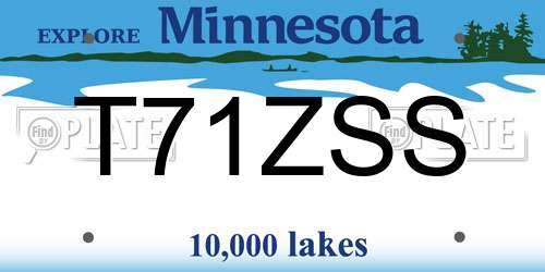 T71ZSS Minnesota License Plate