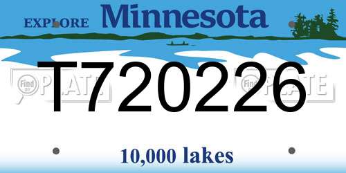T720226 Minnesota License Plate