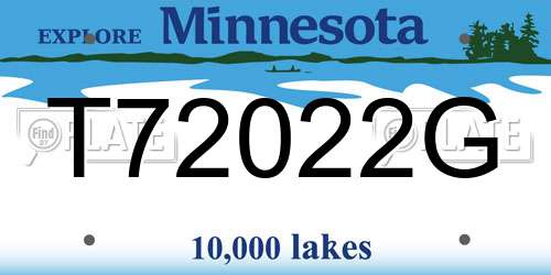 T72022G Minnesota License Plate