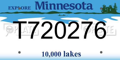 T720276 Minnesota License Plate