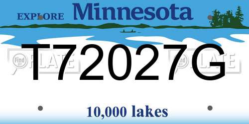 T72027G Minnesota License Plate