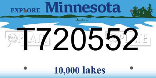 T720552 Minnesota License Plate