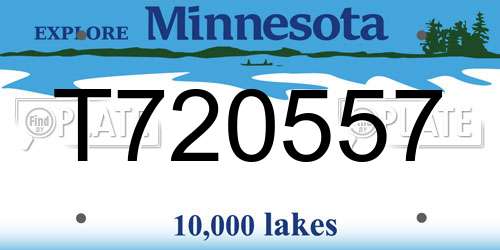T720557 Minnesota License Plate