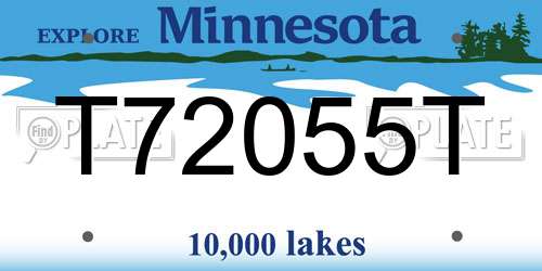T72055T Minnesota License Plate