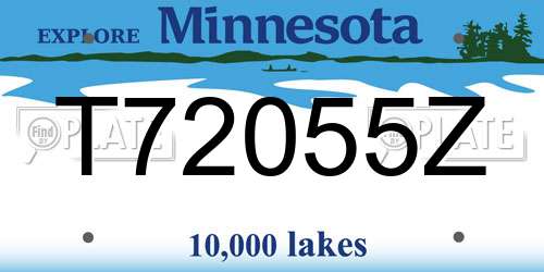 T72055Z Minnesota License Plate