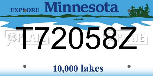 T72058Z Minnesota License Plate