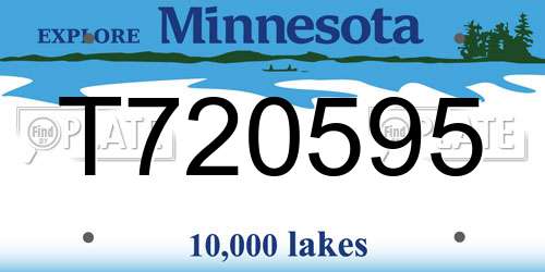 T720595 Minnesota License Plate