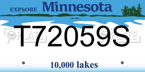 T72059S Minnesota License Plate