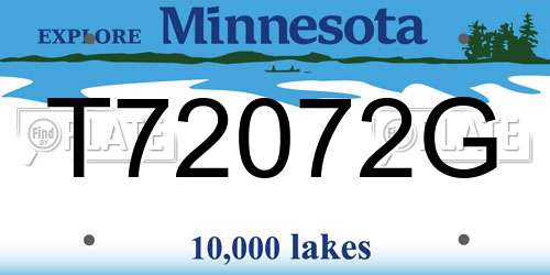 T72072G Minnesota License Plate