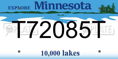 T72085T Minnesota License Plate