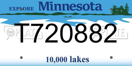 T720882 Minnesota License Plate