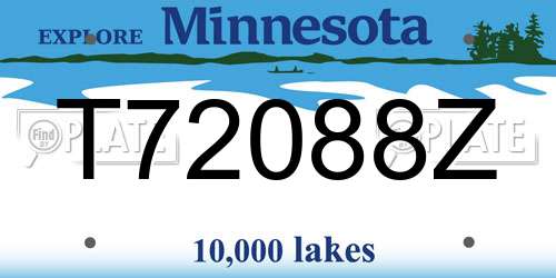 T72088Z Minnesota License Plate