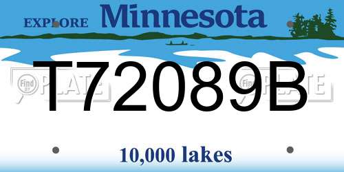 T72089B Minnesota License Plate