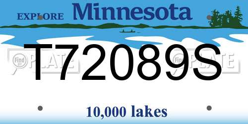 T72089S Minnesota License Plate