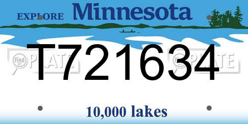 T721634 Minnesota License Plate