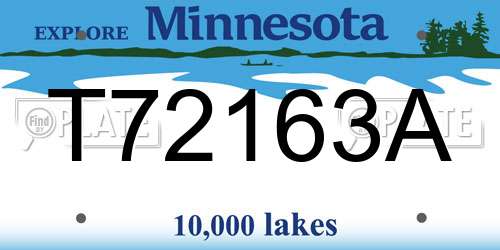 T72163A Minnesota License Plate