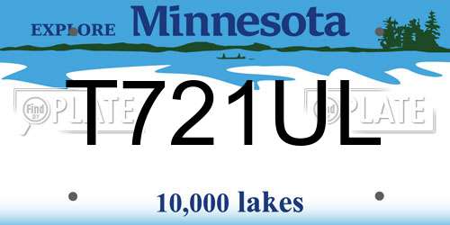 T721UL Minnesota License Plate