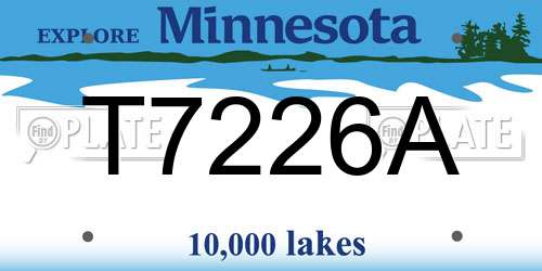 T7226A Minnesota License Plate