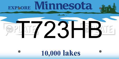T723HB Minnesota License Plate