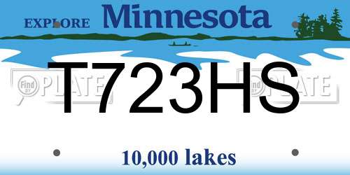 T723HS Minnesota License Plate