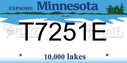 T7251E Minnesota License Plate