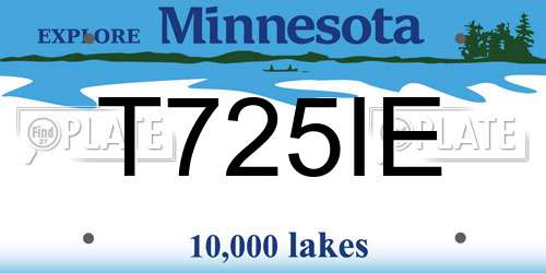 T725IE Minnesota License Plate
